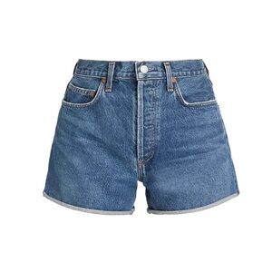 agolde - dee high rise rolled hem denim shorts